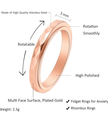 3mm Rose Gold-Tone Stainless Steel Anxiety Relief Spinner Ring