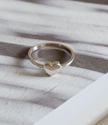 Dainty 1.5mm Silver-Tone Stainless Steel Promise Heart Ring