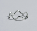 Classic 2mm Silver-Tone Stainless Steel Curved Wave Ring