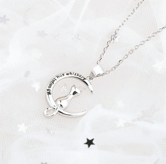 925 Silver Cat Moon Necklace