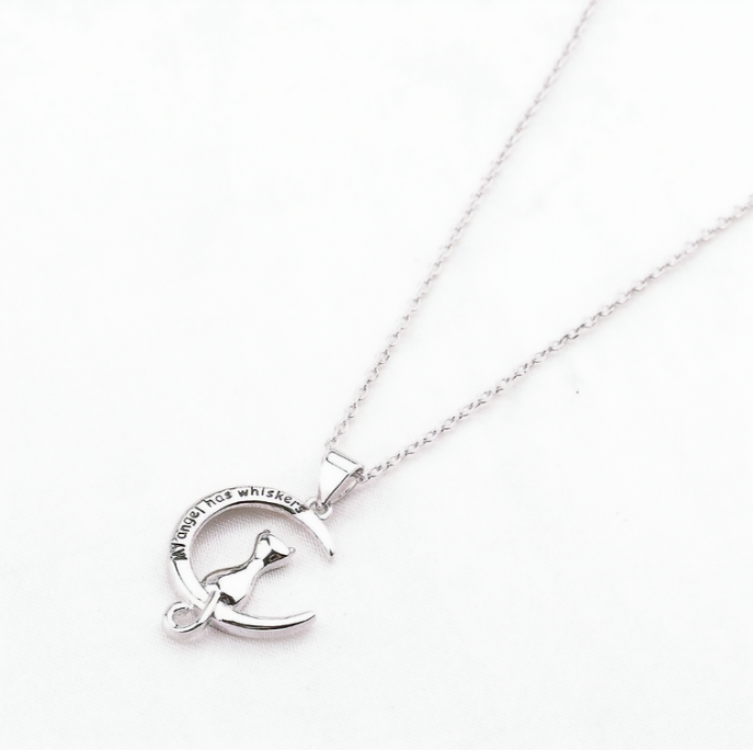 925 Silver Cat Moon Necklace