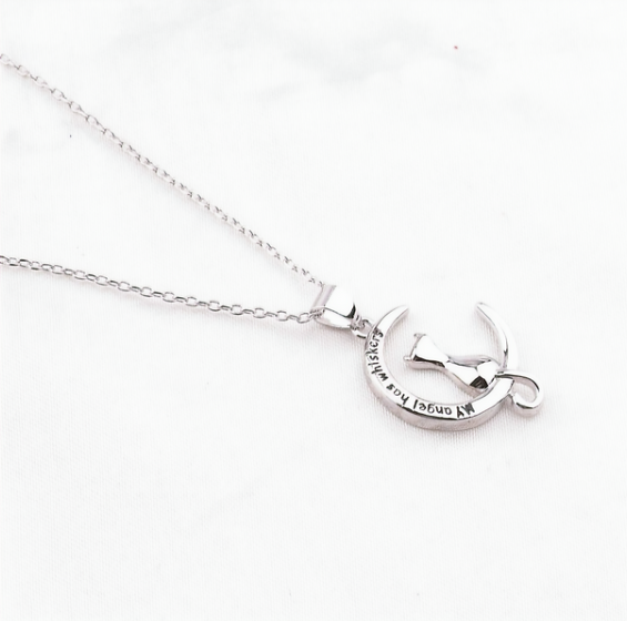 925 Silver Cat Moon Necklace