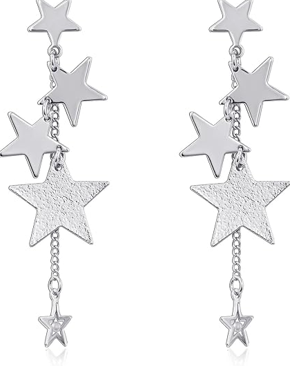Sparkly Star Drop Earrings