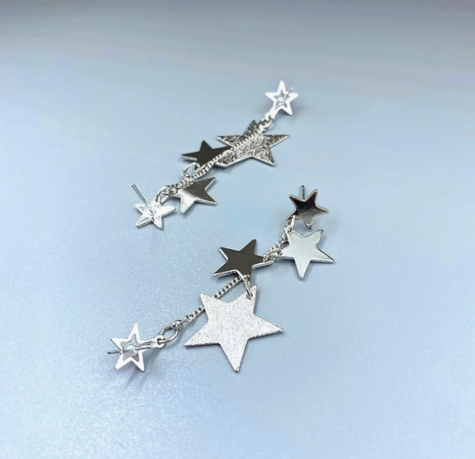 Sparkly Star Drop Earrings
