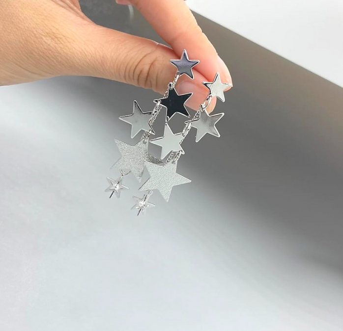 Sparkly Star Drop Earrings