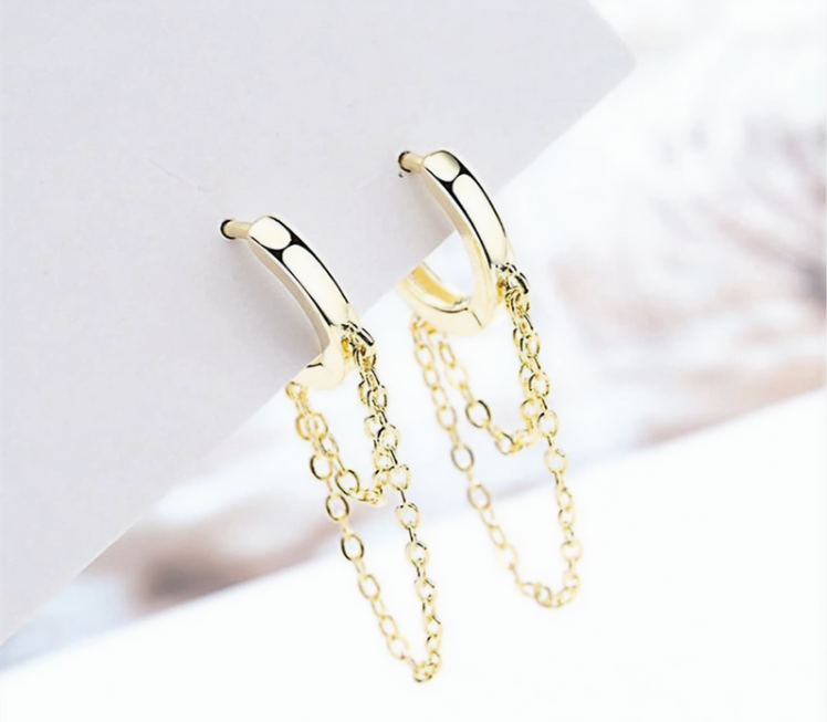 Sterling Silver Chain Earrings