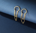 Trendy Chain Cuff Earrings in 925 Sterling Silver – Modern Minimalist