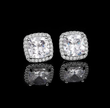 Brilliant Cushion Cut Stud Earrings – 925 Sterling Silver Jewelry