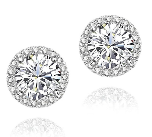 Brilliant Stud Earrings – 925 Sterling Silver Hypoallergenic