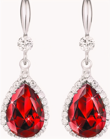 Crystal Teardrop Dangle Drop Earrings