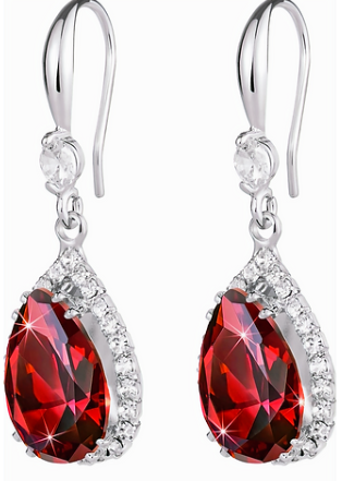 Crystal Teardrop Dangle Earrings – 925 Sterling Silver