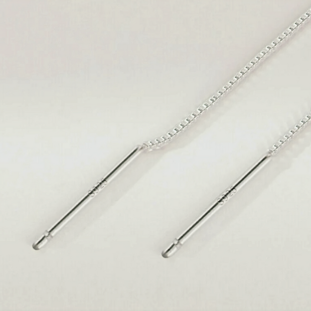 Elegant Chain Threader Earrings – 925 Sterling Silver 12cm