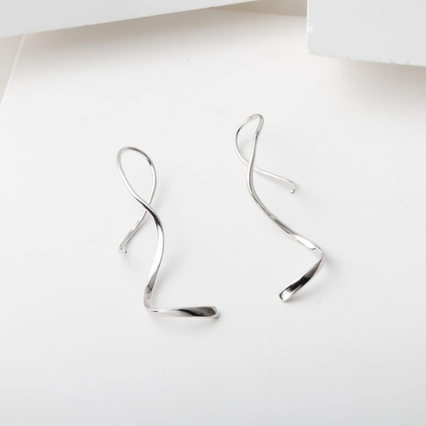 Spiral Threader Earrings – 925 Sterling Silver Minimalist Jewelry