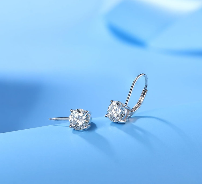 Leverback Solitaire Earrings