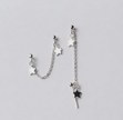 Star Tassel Chain Drop Earrings – 925 Sterling Silver Double Piercing