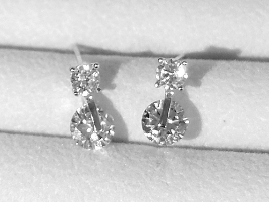 Silver Cubic Zirconia Drop Earrings