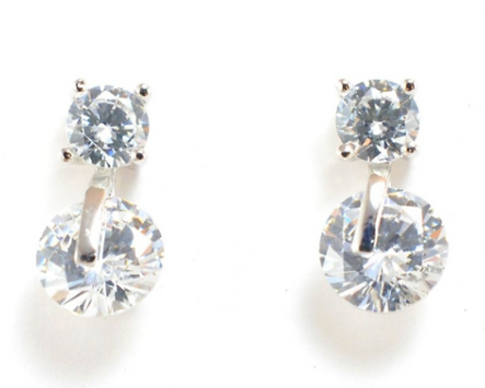 Silver Cubic Zirconia Drop Earrings