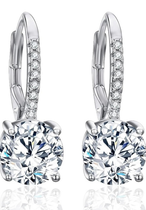 Sterling Silver Leverback Drop Earrings