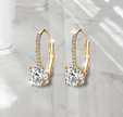Classic Leverback Drop Earrings – 925 Sterling Silver with Cubic Zirconia