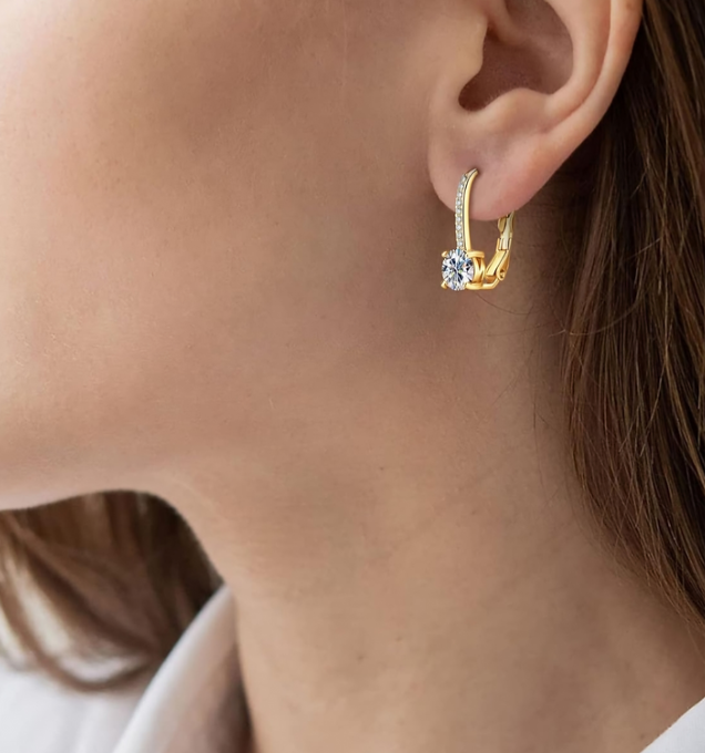 Sterling Silver Leverback Drop Earrings