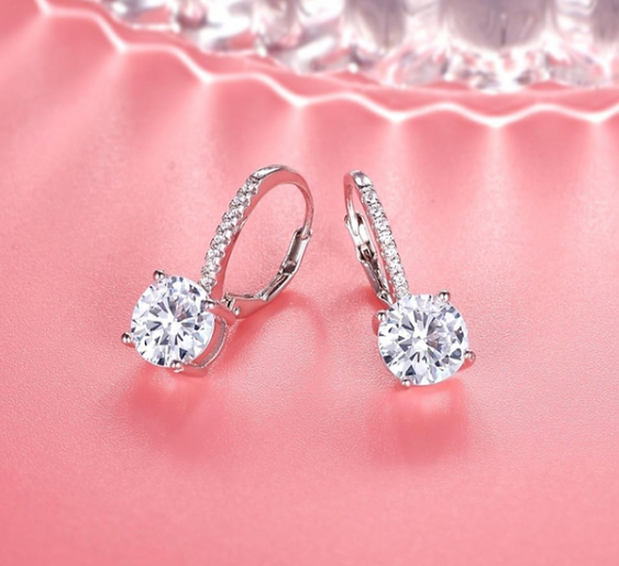 Sterling Silver Leverback Drop Earrings