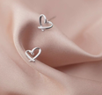 Dainty Heart Stud Earrings – 925 Sterling Silver Minimalist Jewelry