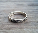 Mountain Peak Engraved Sterling Silver 925 Ring – Artistic Nature Jewelry