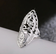 Filigree Floral 925 Sterling Silver Ring – Delicate Openwork Design
