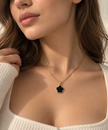 Lucky Four-Leaf Clover Pendant Necklace – 18K Gold Plated Chain (40+5 cm / 16