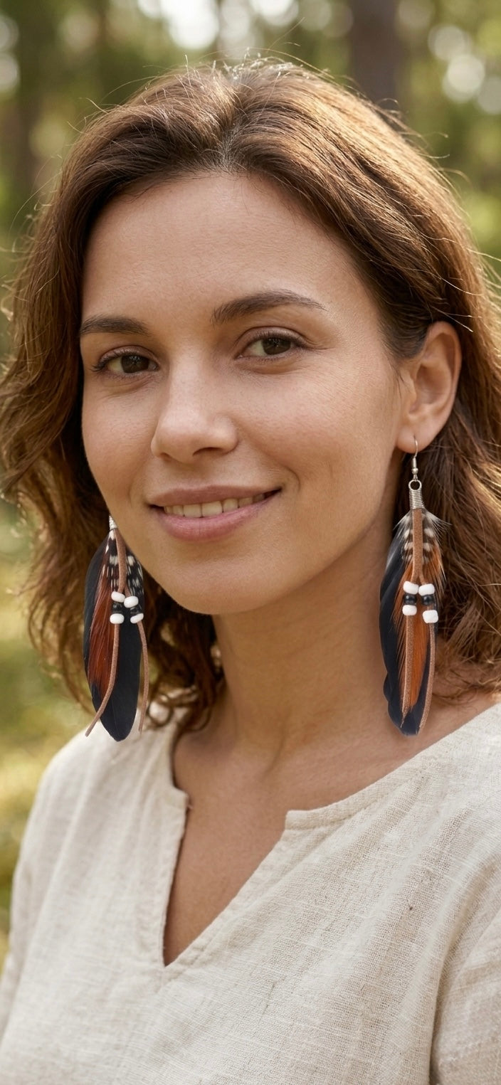 Feather Boho Earrings