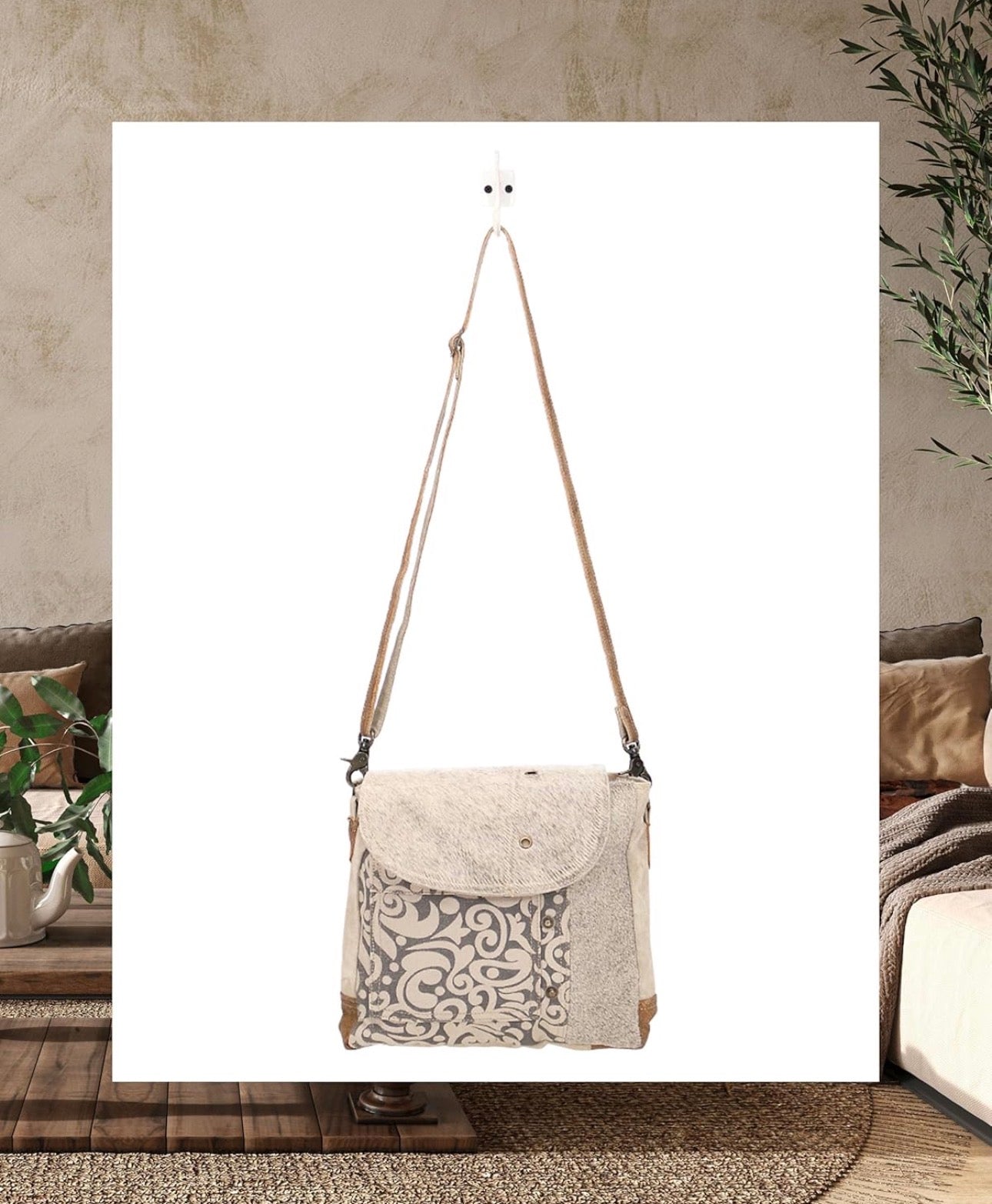 Factural Canvas & Leather Messenger Bag - Work to Weekend
