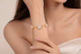 Romantic Crystal Heart Link Bracelet – Adjustable