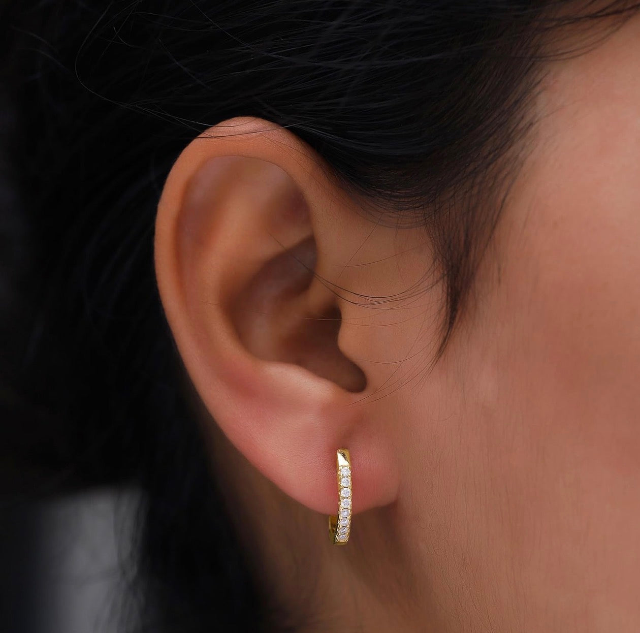 Gold Plated Mini Huggie Earrings