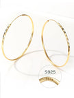 14K Gold Plated Sterling Silver Diamond Cut Square Tube Hoop Earrings – 70 mm