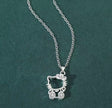 Kawaii Hello Kitty Pendant Necklace – Sparkling Silver-Plated Anime Gift