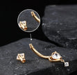 Solid 14K Gold Belly Button Ring – Heart Body Piercing Jewelry for Women