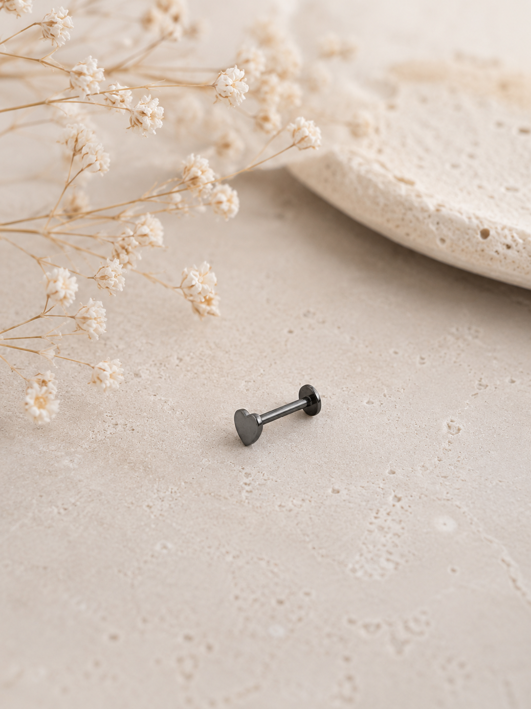16G Black Surgical Steel Labret Stud – Colorful CZ Flat Back Piercing