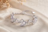 Romantic Crystal Heart Link Bracelet – Adjustable