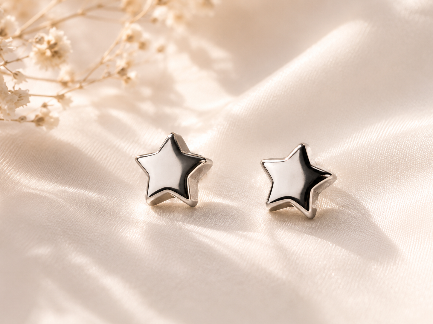 Minimalist 7mm Stainless Steel Star Stud Earrings