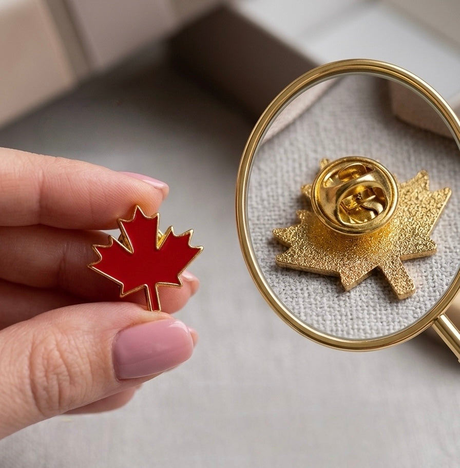 Canadian Maple Leaf Metal Lapel Pin.