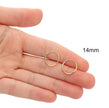 14K Solid Gold Small Hoop Earrings – 14mm Everyday Classic Hoops