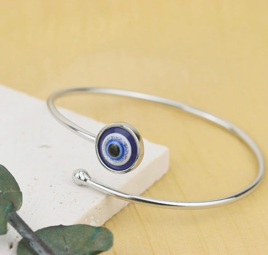 Adjustable Stainless Steel Evil Eye Bracelet