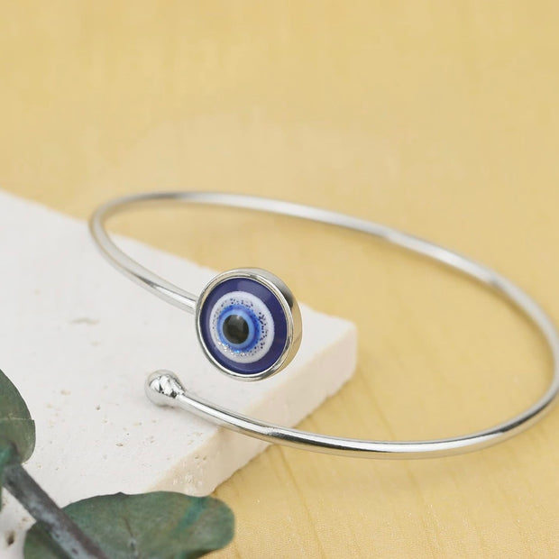 Adjustable Stainless Steel Evil Eye Bracelet