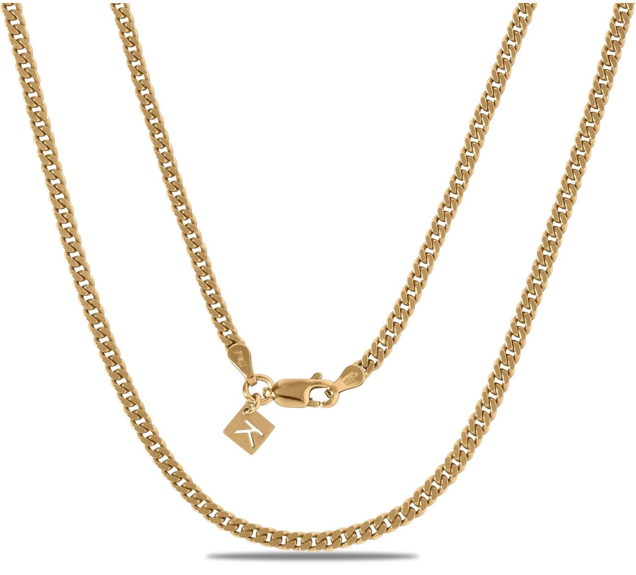 925 Sterling Silver Curb Necklace 2 mm