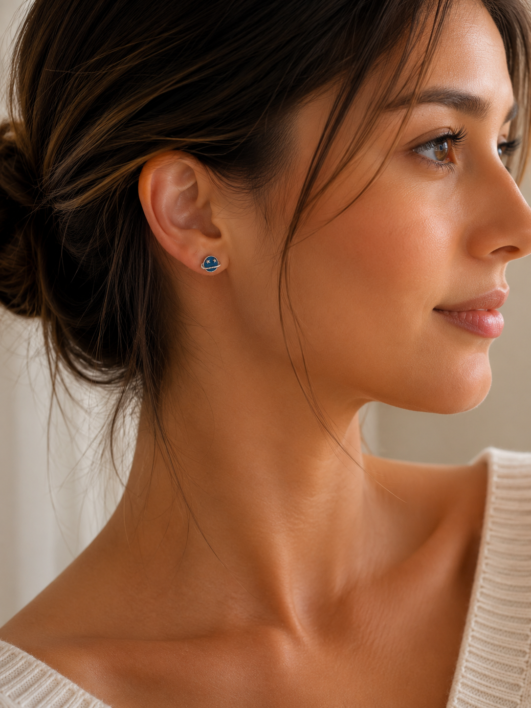 Dainty 6mm Stainless Steel Celestial Planet Stud Earrings