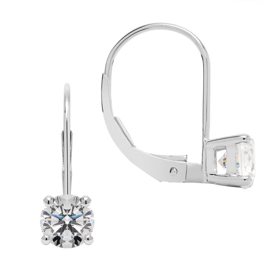 14K Solid White Gold Earrings