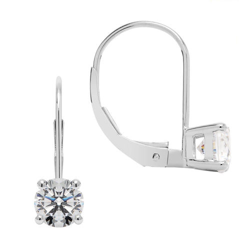 Luxury 2.0 Carat Cubic Zirconia Earrings – Solid 14K White Gold