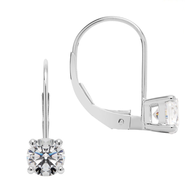 Luxury 2.0 Carat Cubic Zirconia Earrings – Solid 14K White Gold