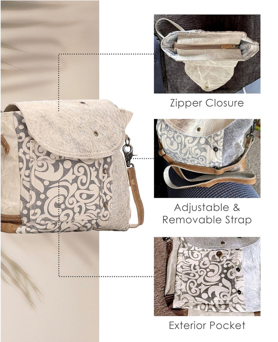 Factural Canvas & Leather Messenger Bag - Work to Weekend