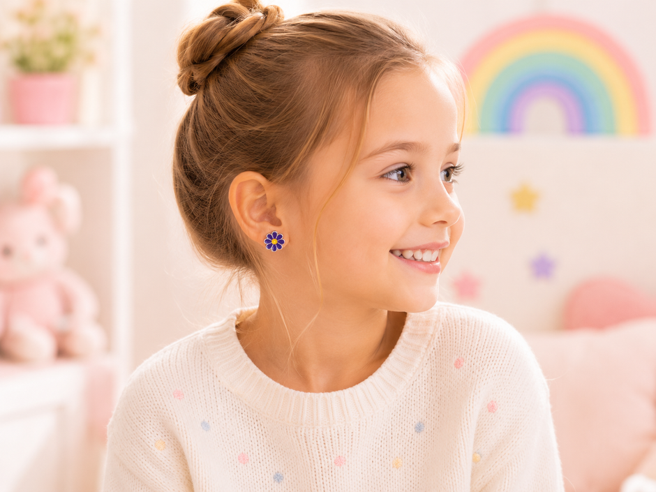 Playful & Hypoallergenic Kids Enamel Stud Earrings Collection